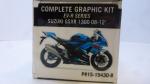 Dekorsatz Aufkleber Sticker graphic kit passt an Suzuki Gsxr 1300 08-12 blau