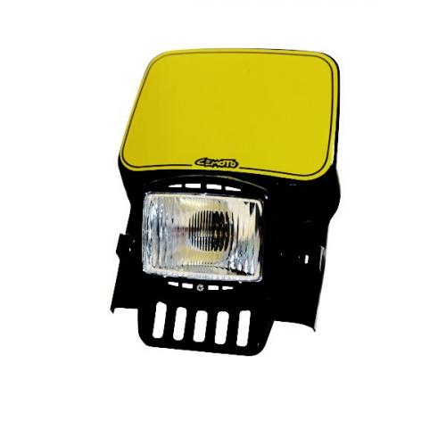 Lichtmaske Lampenmaske Vintage universal headlight classic Enduro sw-gelb