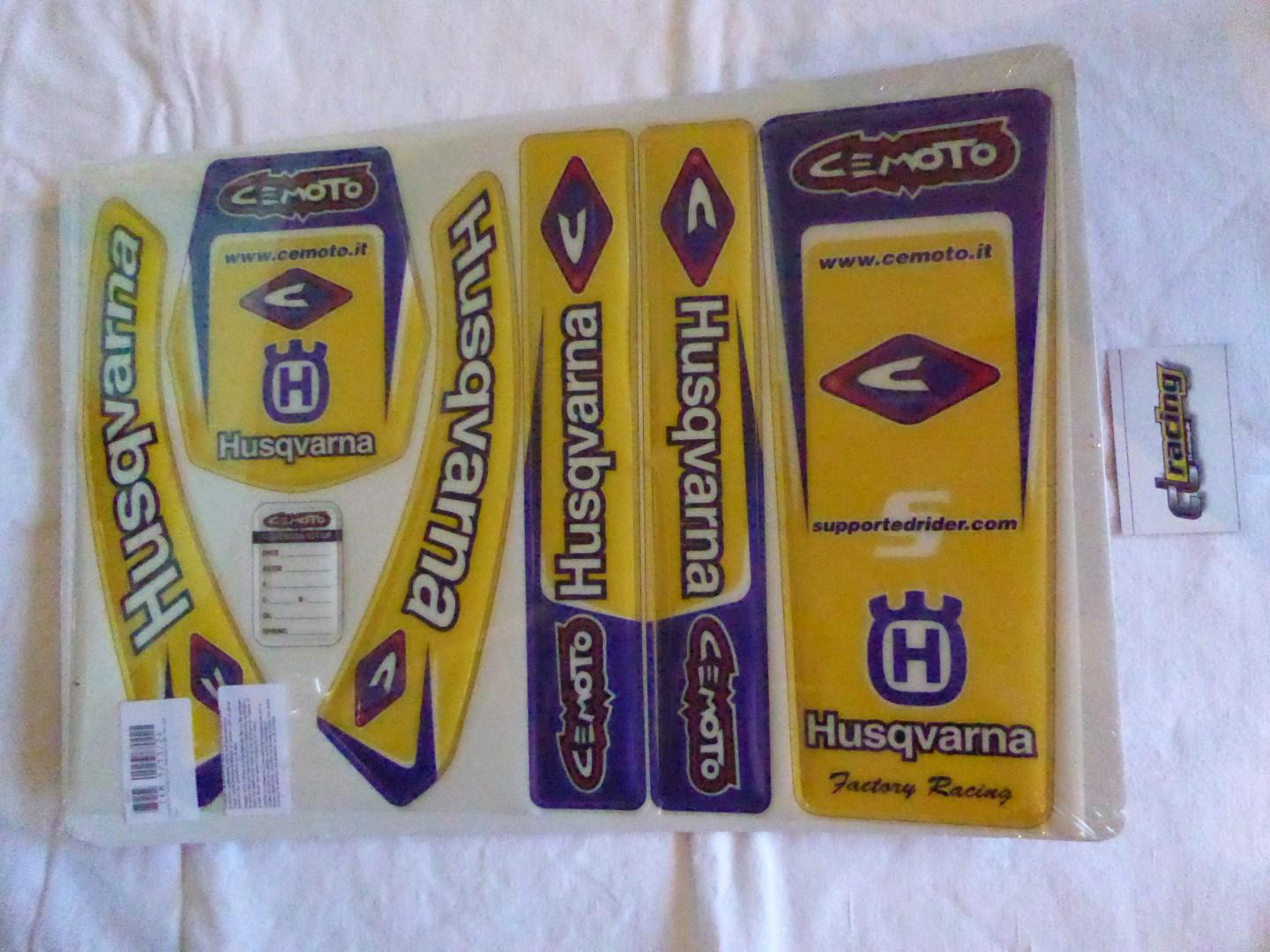Dekorsatz Aufkleber Sticker Verkleidung graphic kit für Husqvarna gelb