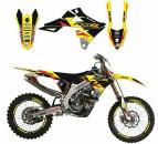Dekorsatz Aufkleber Sticker graphic kit passt an Suzuki Rmz 450 2018 gelb-sw