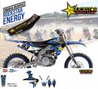 Dekorsatz Rockstar Sitzbezug Aufkleber Sticker passt an Yamaha Yz 65 19-22 blau