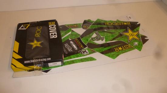 Dekorsatz mit Sitzbezug Aufkleber Sticker passt an Kawasaki Kxf 250 21-22 grn