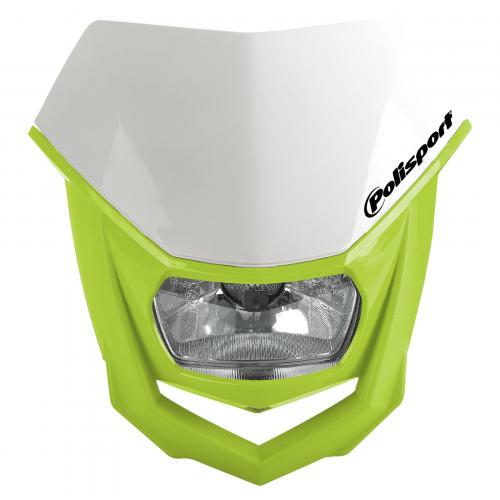 Lichtmaske Halo Lampenmaske Verkleidung headlight Motorrad Enduro neongelb