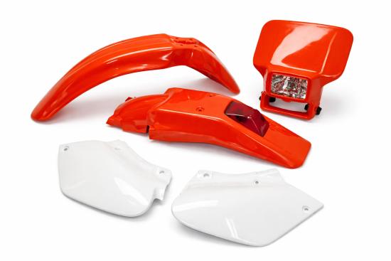 Verkleidungssatz Plastiksatz plastic kit passt an Honda Xr 250 450 R 96-23 rot-w 1