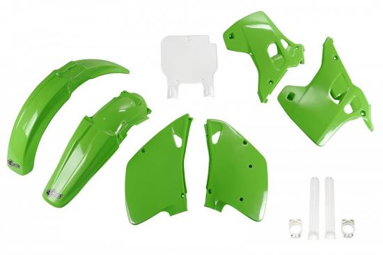 Verkleidungssatz Plastiksatz plastic kit fork passt an Kawasaki Kx 250 1993 grn
