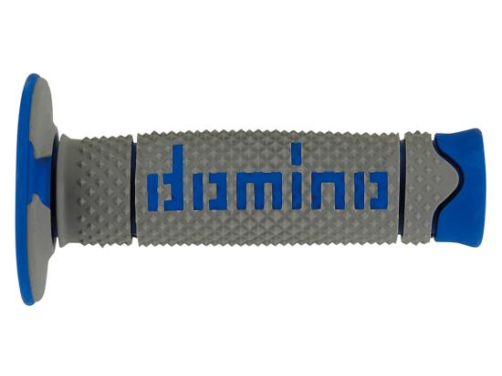 Domino Griffgummis Lenkergriffe Nut rubber grip Enduro Mx Motocross Quad grau-bl